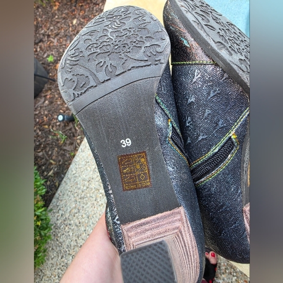 Nwot L'ARTISTE SPRING STEP Stylish Multicolor Ankle Boots 39us 9 - Picture 8 of 15